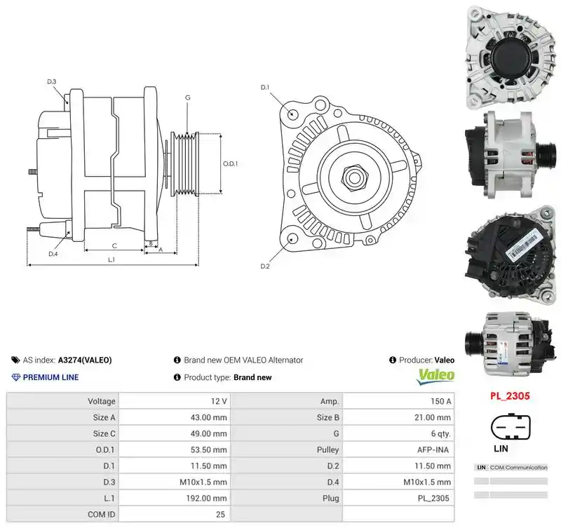 AS-PL A3274(VALEO)