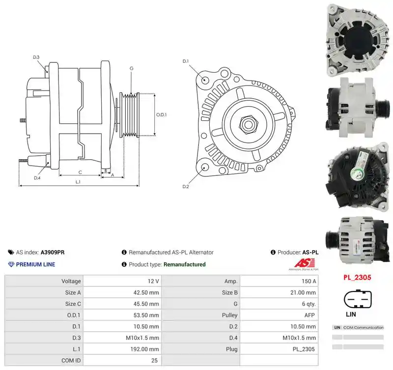 AS-PL A3909PR AS-PL A3909PR