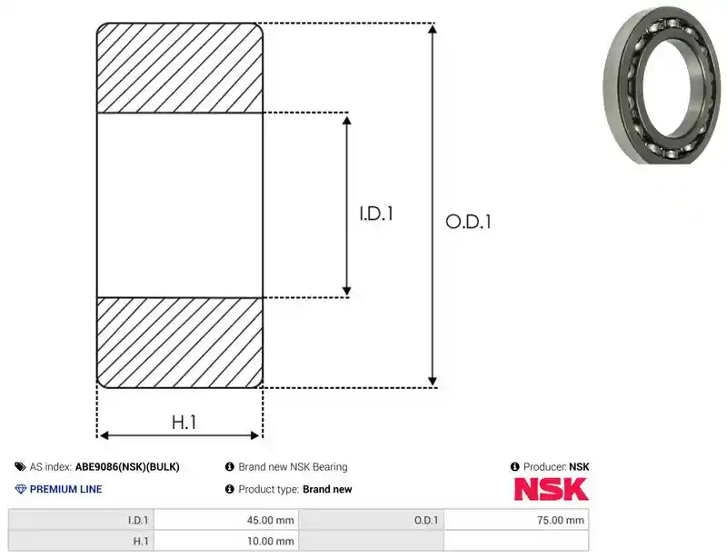 AS-PL ABE9086(NSK)(BULK)