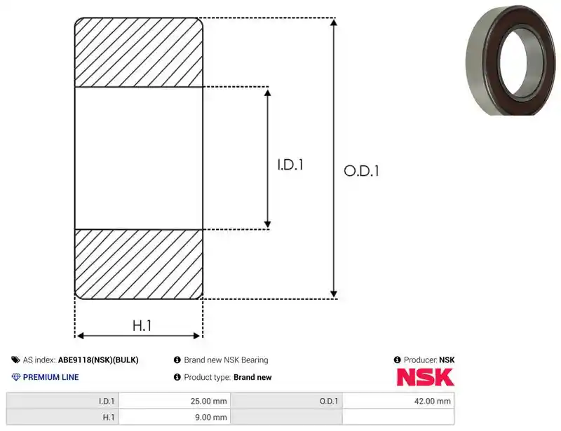 AS-PL ABE9118(NSK)(BULK)