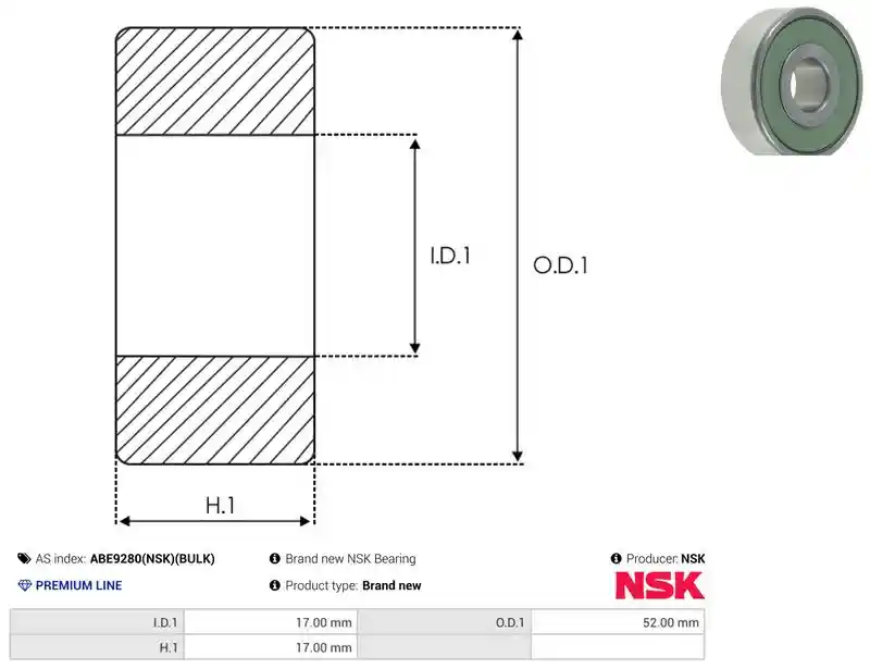AS-PL ABE9280(NSK)(BULK)