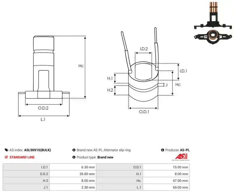 AS-PL ASL9091S(BULK)
