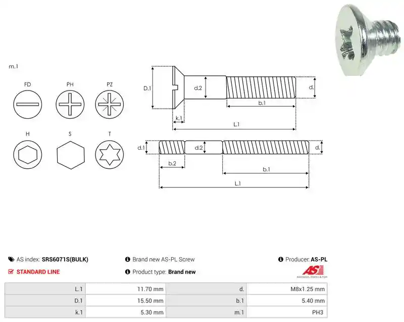 AS-PL SRS6071S(BULK)