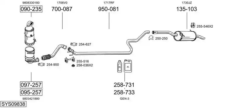 BOSAL SYS09838