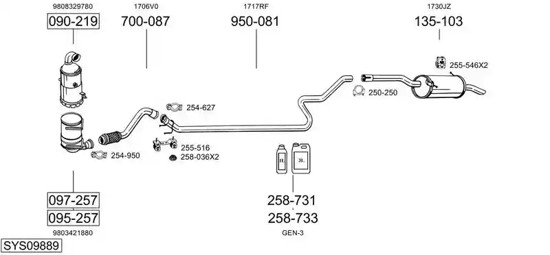 BOSAL SYS09889