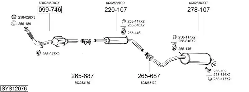 BOSAL SYS12076 BOSAL SYS12076
