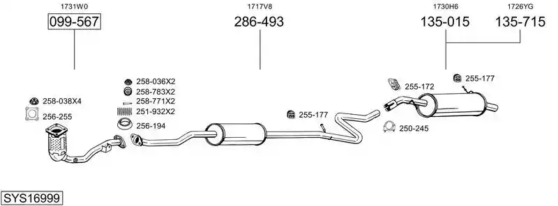 BOSAL SYS16999
