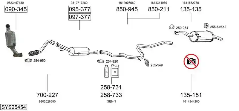 BOSAL SYS25454