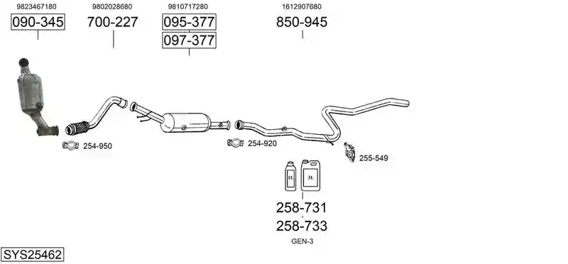 BOSAL SYS25462