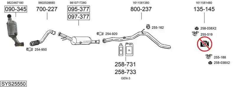 BOSAL SYS25550