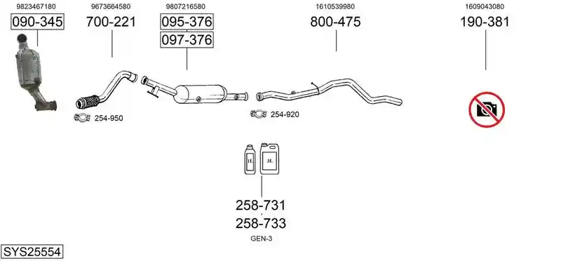 BOSAL SYS25554