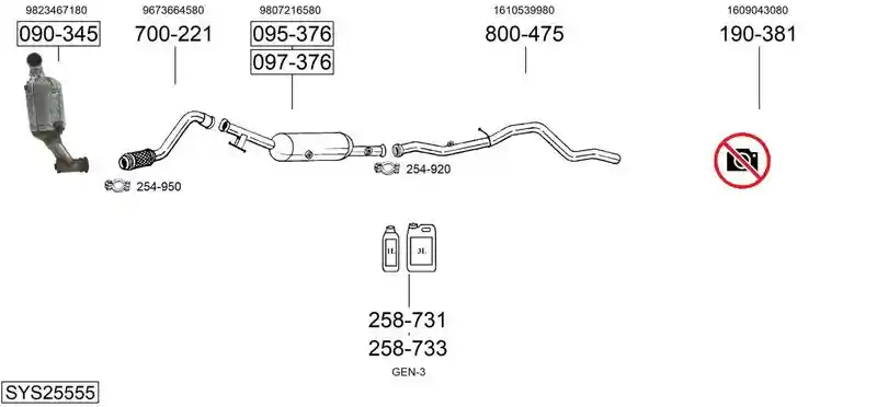 BOSAL SYS25555