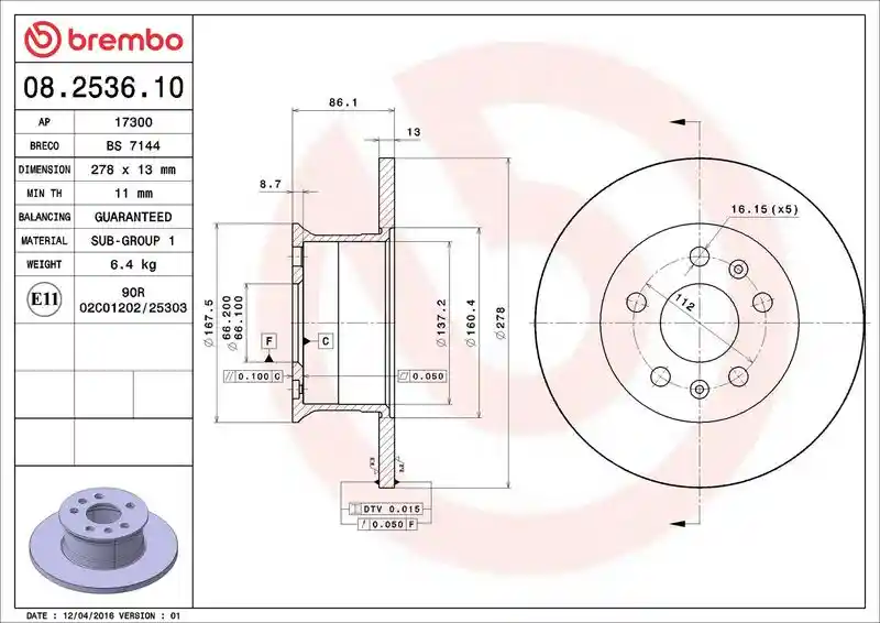 BREMBO 08.2536.10