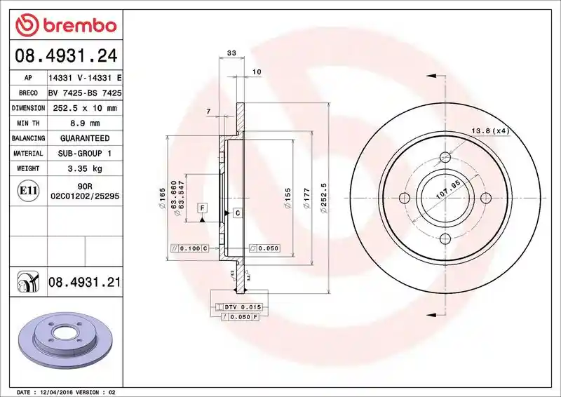 BREMBO 08.4931.24