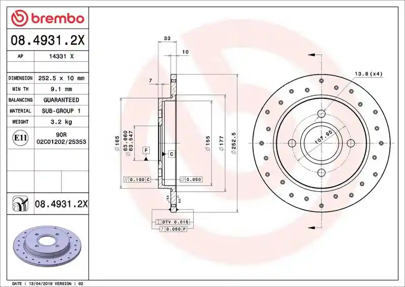BREMBO 08.4931.2X