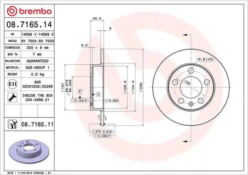 BREMBO 08.7165.11