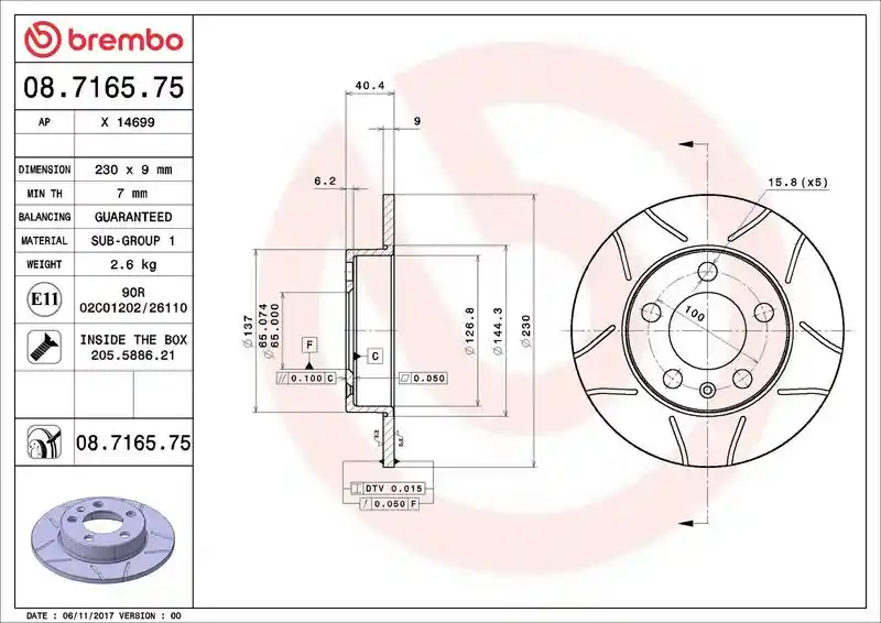 BREMBO 08.7165.75