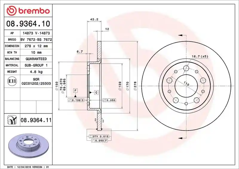 BREMBO 08.9364.11
