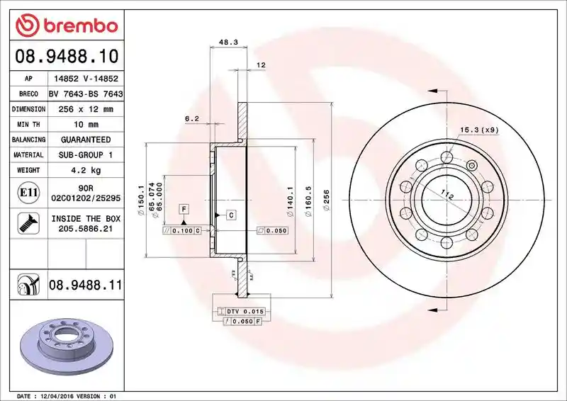 BREMBO 08.9488.11