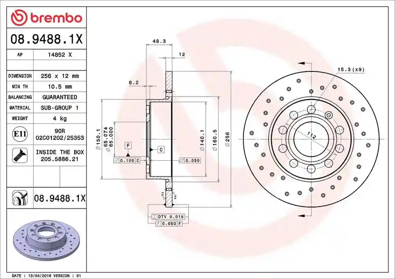 BREMBO 08.9488.1X