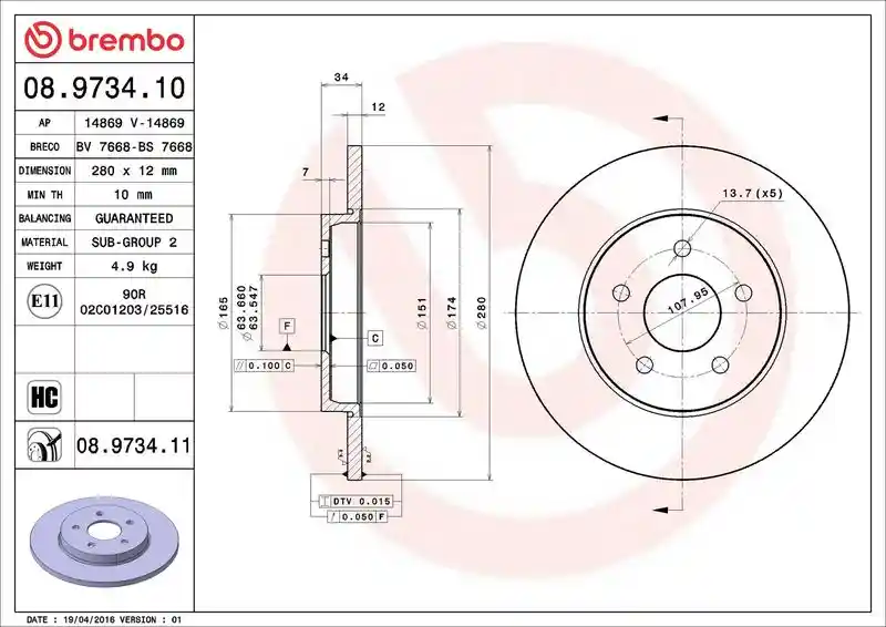 BREMBO 08.9734.11