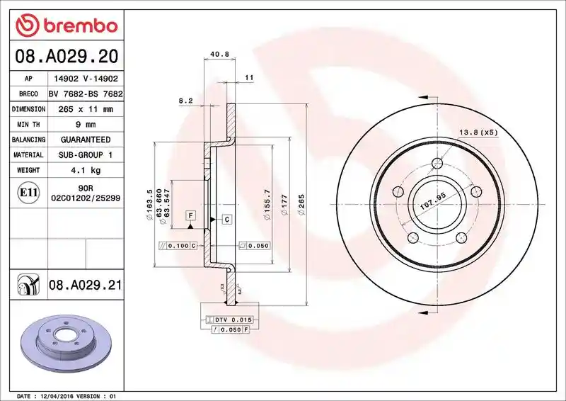 BREMBO 08.A029.20