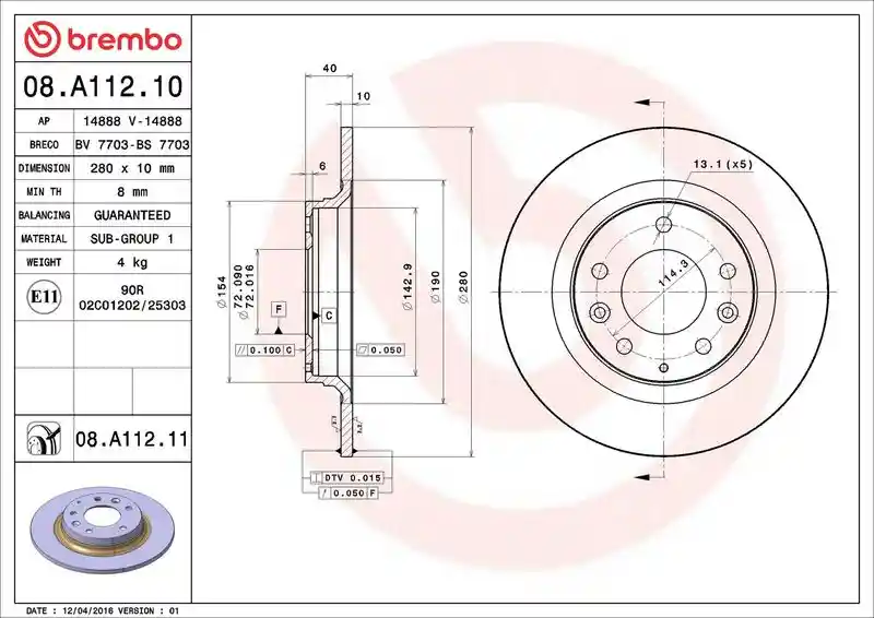 BREMBO 08.A112.10