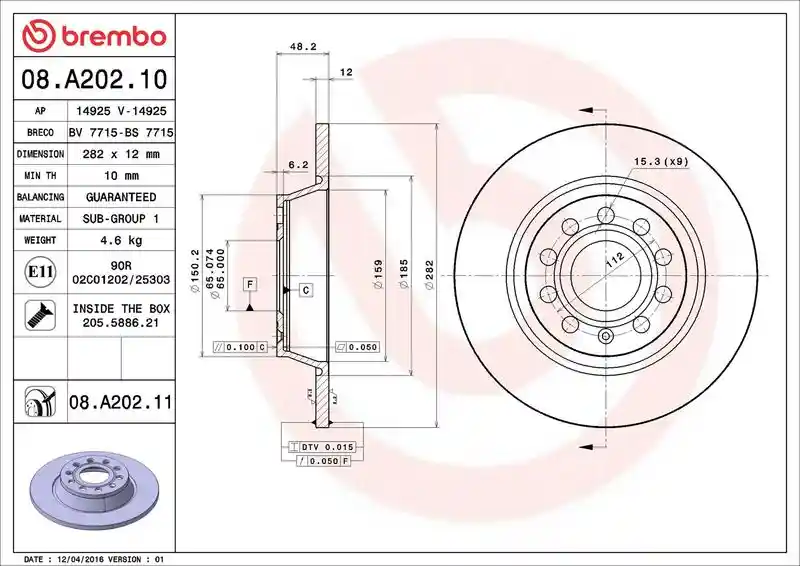 BREMBO 08.A202.10