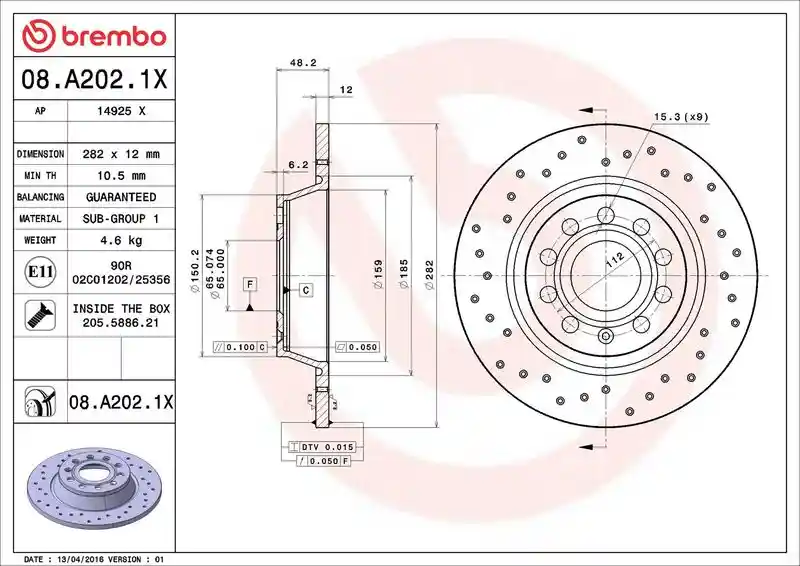 BREMBO 08.A202.1X