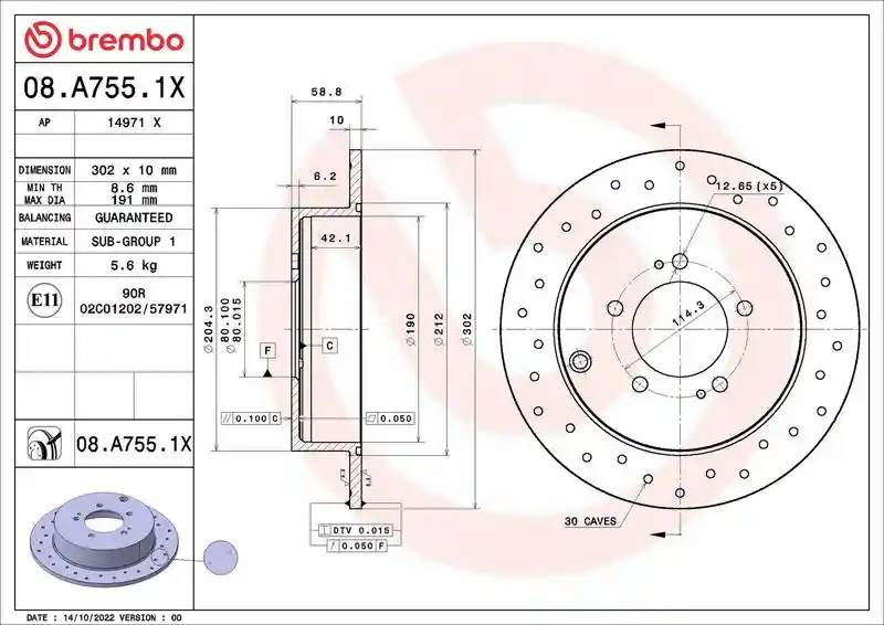 BREMBO 08.A755.1X