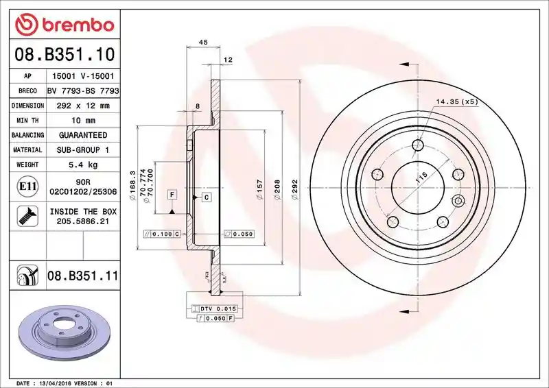 BREMBO 08.B351.11