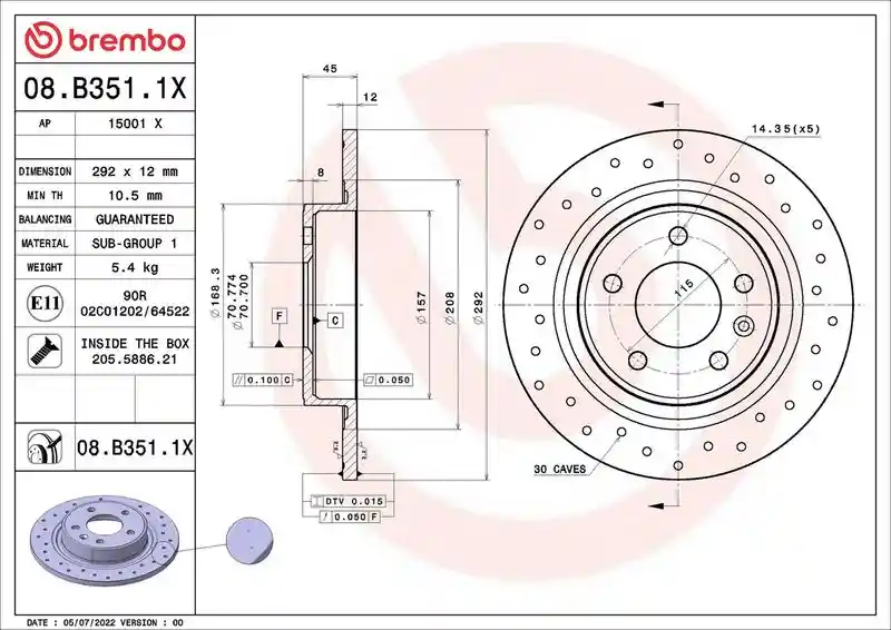 BREMBO 08.B351.1X