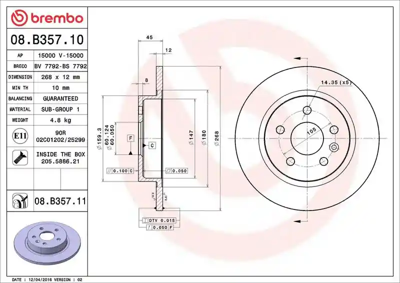 BREMBO 08.B357.10