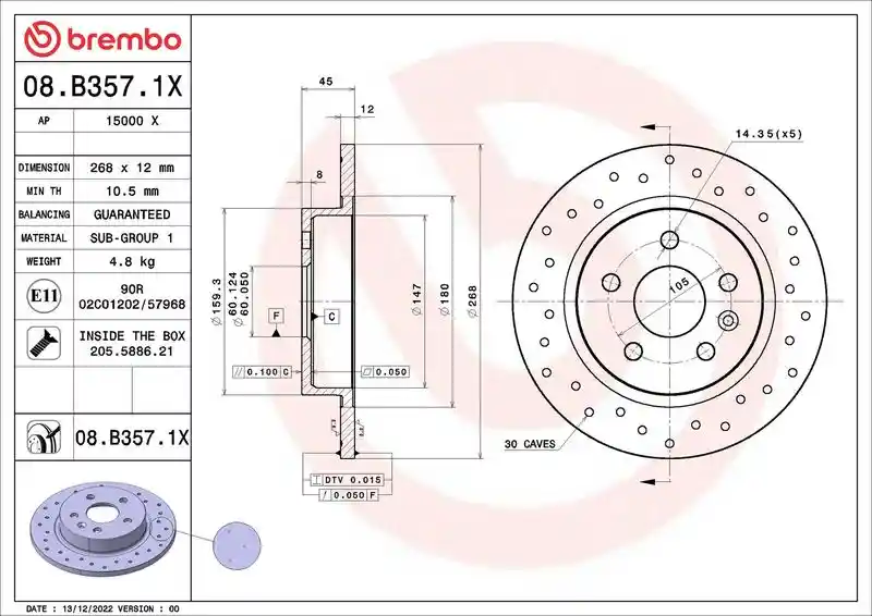 BREMBO 08.B357.1X