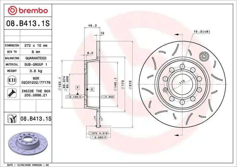 BREMBO 08.B413.1S BREMBO 08.B413.1S