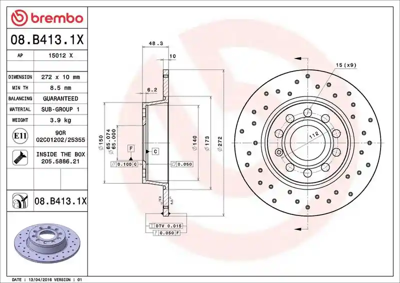 BREMBO 08.B413.1X