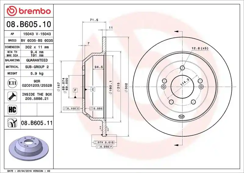 BREMBO 08.B605.11