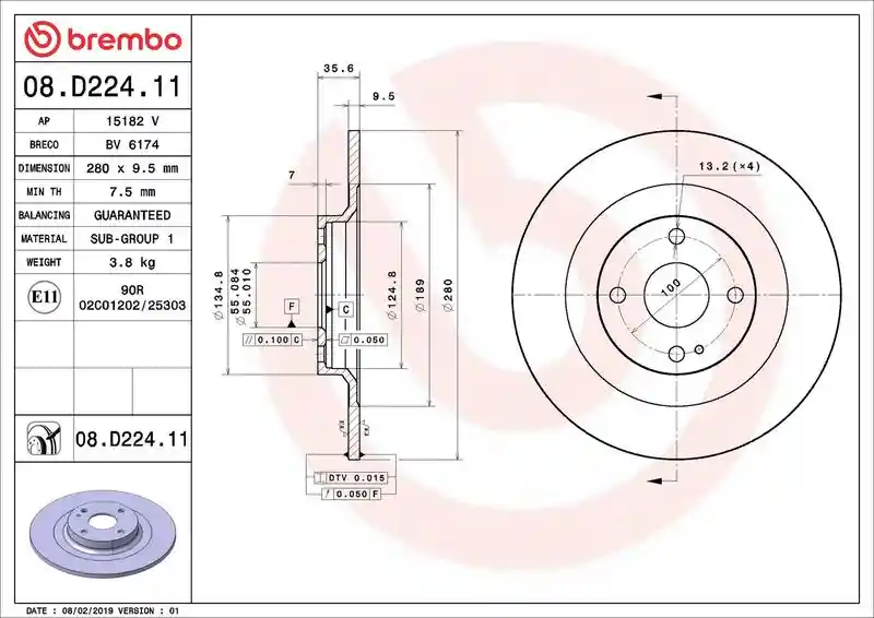 BREMBO 08.D224.11