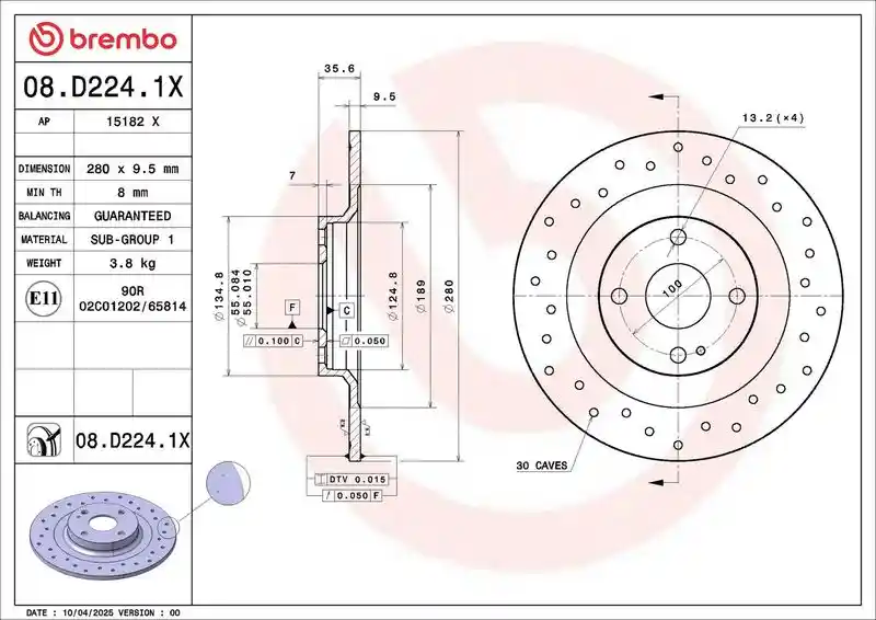 BREMBO 08.D224.1X
