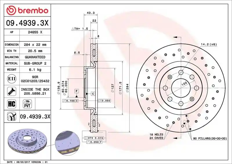 BREMBO 09.4939.3X