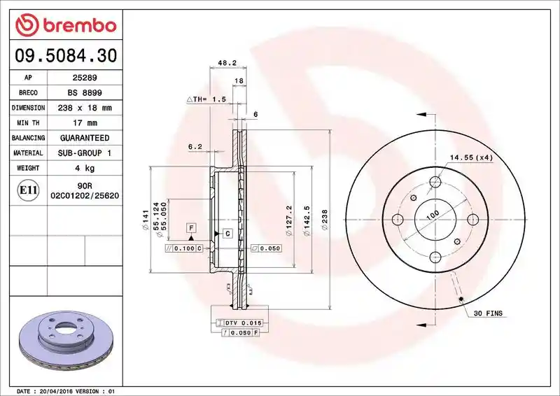 BREMBO 09.5084.30