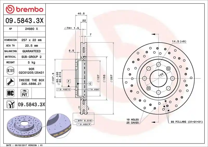 BREMBO 09.5843.3X
