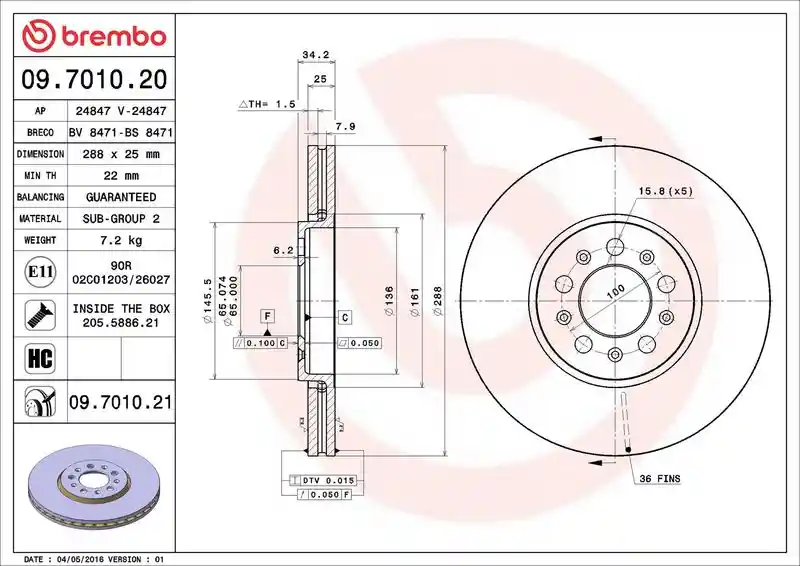BREMBO 09.7010.21