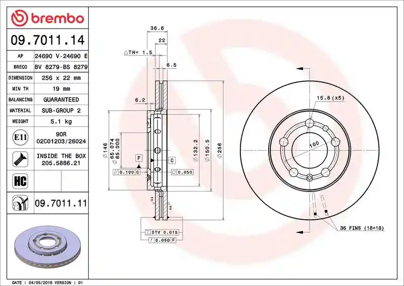 BREMBO 09.7011.14