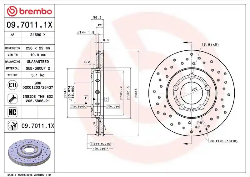 BREMBO 09.7011.1X