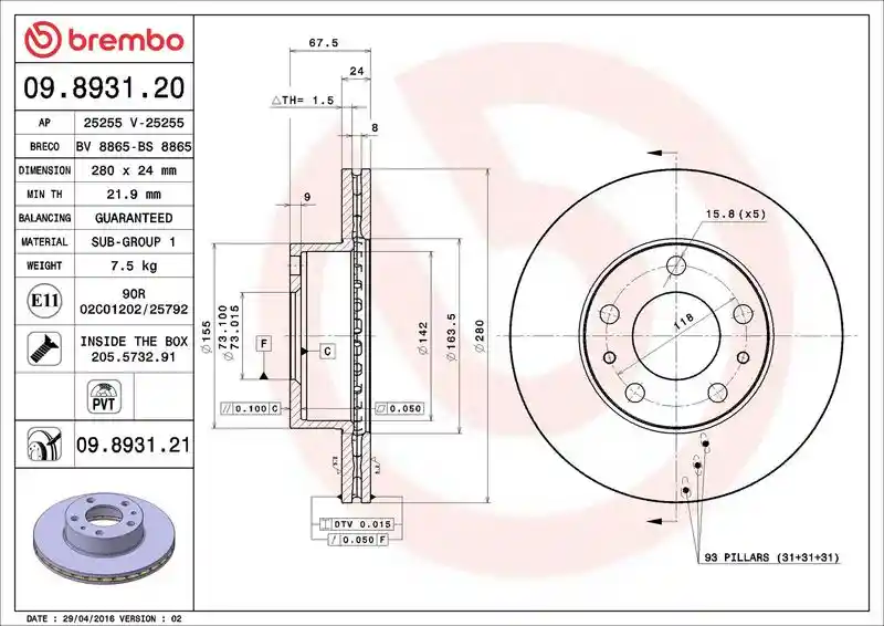 BREMBO 09.8931.21