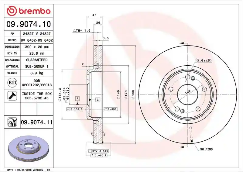 BREMBO 09.9074.11