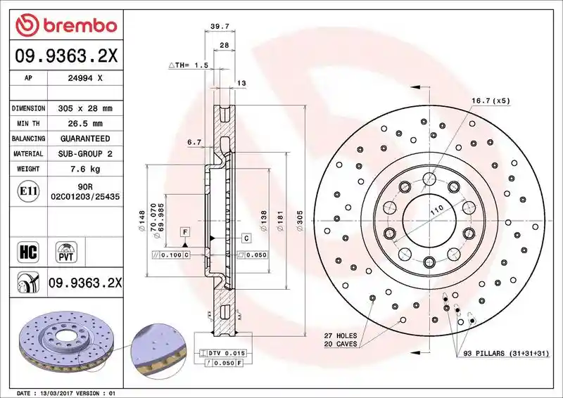 BREMBO 09.9363.2X