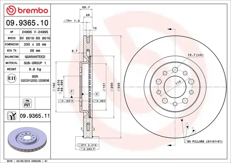BREMBO 09.9365.11