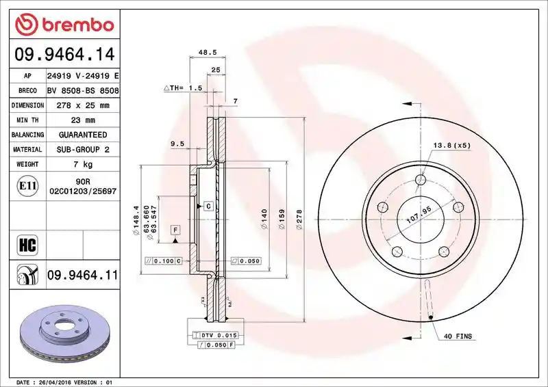 BREMBO 09.9464.14